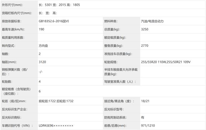 ▲奕境X9车身尺寸等信息