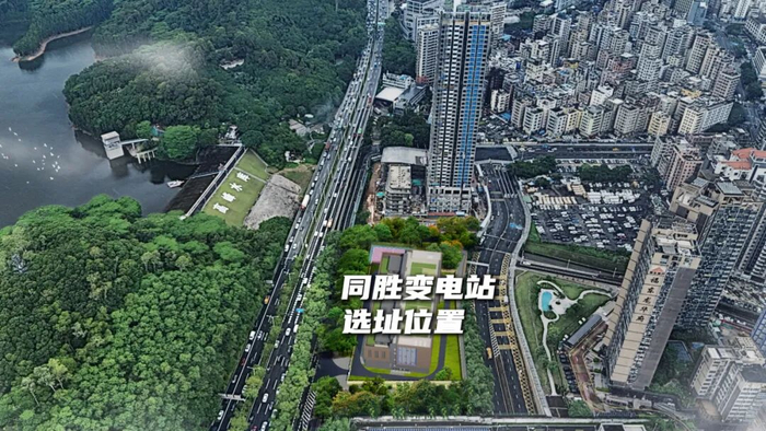 同胜变电站选址位置示意图。