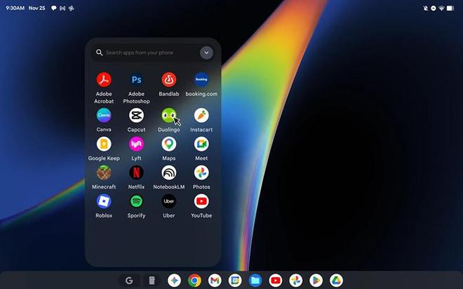 Googlebook 的 Android 界面，图片来源：谷歌