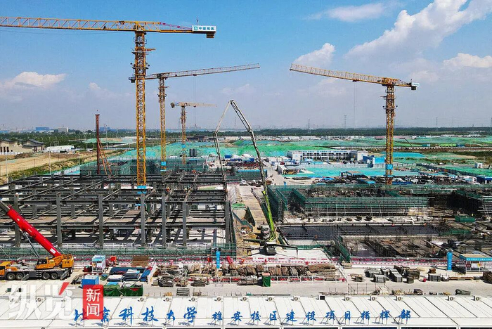 北京科技大学雄安校区建设项目现场。