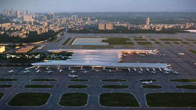 深圳机场T2航站楼效果图。