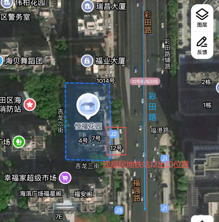 恒福花园小区位置示意图。