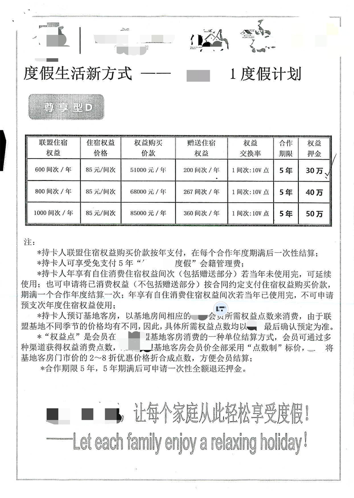 涉案公司所谓的“年度住宿权益套餐”。本文图片 上海市公安局供图