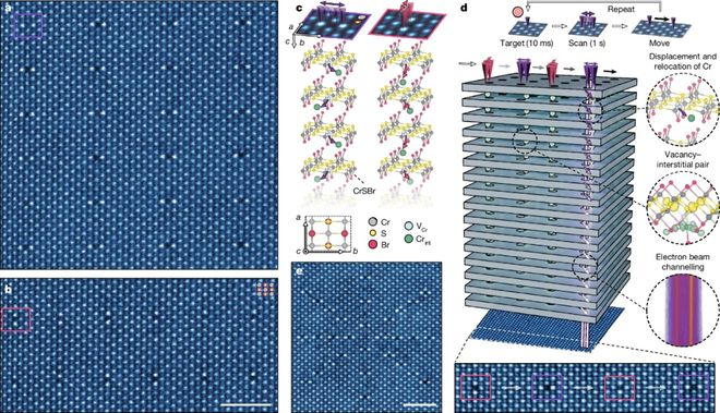 图 | 使用 CrSBr 构建的人造晶体（https://www.nature.com/arti）