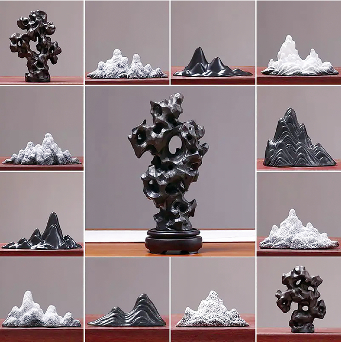▲以陶瓷为媒，复刻传统文人案头的赏石雅趣，还原东方山水意境，成为当代人案头可及的雅趣。