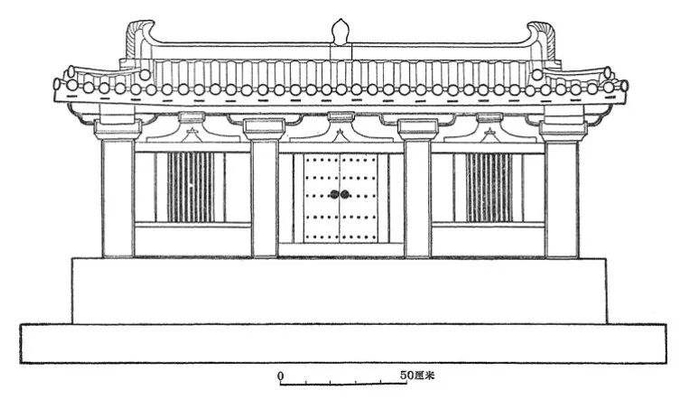 李静训石棺线描图。