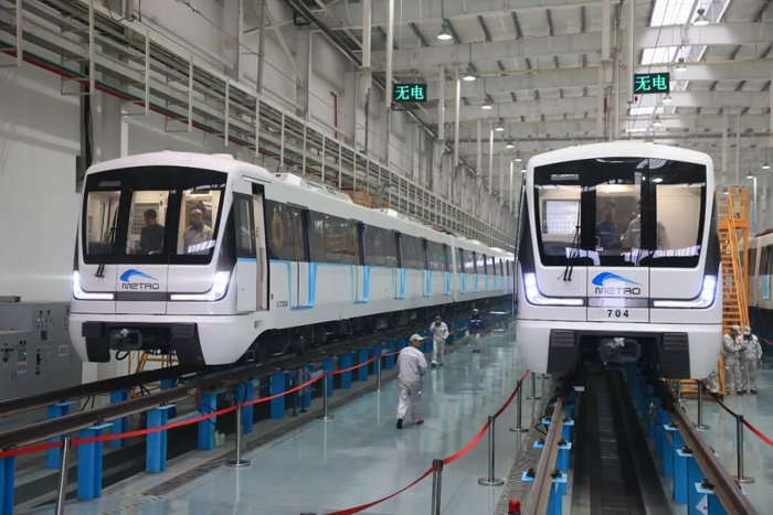 成都地铁7号线列车在中车成都公司制造