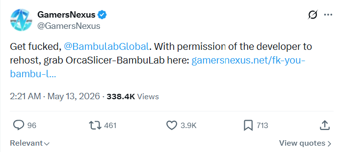 图注：GamersNexus推特原文