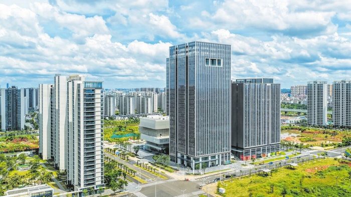 资料图：俯瞰海口复兴城国际数字港。图源：海口发布 记者 康登淋 摄
