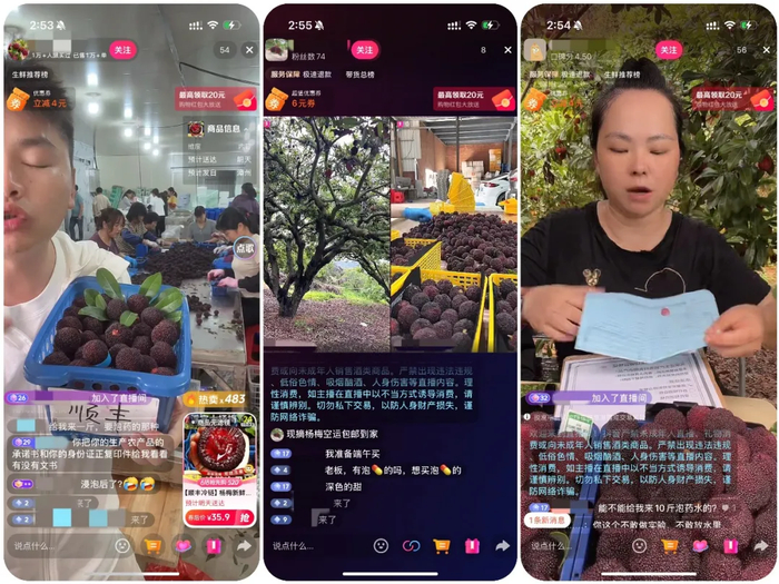 图源：电商平台直播画面截图