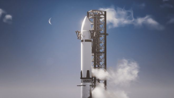 星舰版登月舱发射CG图 | SpaceX