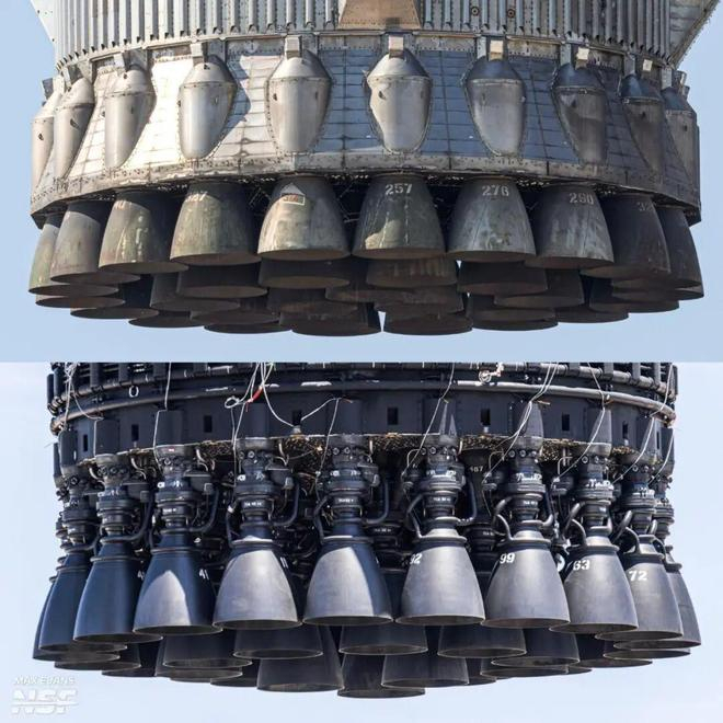V2和V3星舰的一级尾段（发动机舱）部分对比图 | NasaSpaceFlight