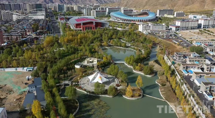 绿树成荫的拉萨市柳梧新区 柳梧新区管委会供图   