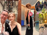 李嘉欣穿低V大露背，真空上阵侧身险走光