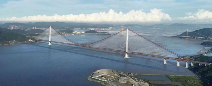 西堠门公铁两用大桥效果图