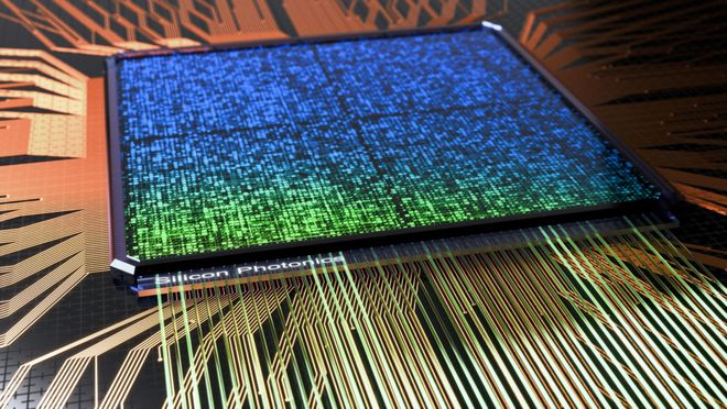 图 | 硅光集成芯片概念图（来源:Silicon Photonics）