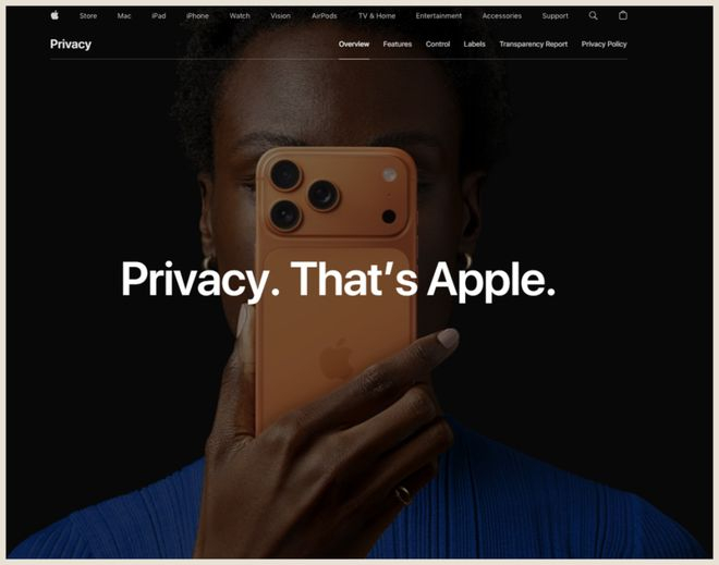 Apple的“Privacy. That’s Apple.”标签来源：Apple官网
