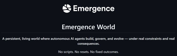 开源地址：https://github.com/EmergenceAI/Emergence-World