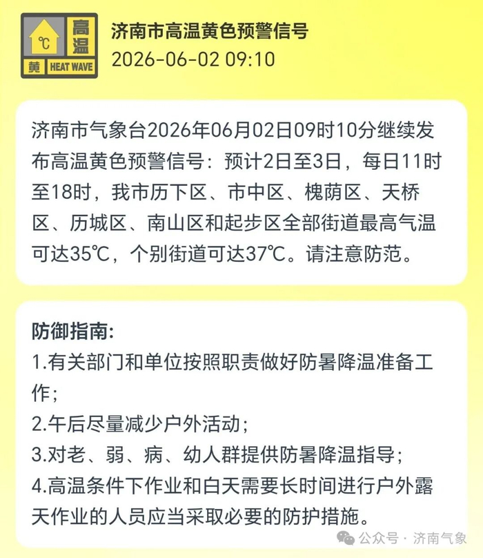 山东商报官微微信综合封面新闻 济南气象