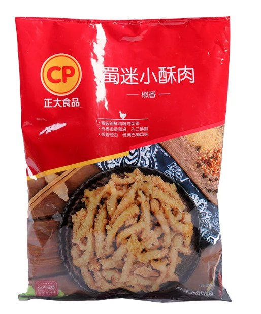 吉林正大食品有限公司生产的蜀迷小酥肉（裹粉调理鸡肉）椒香 图据网络