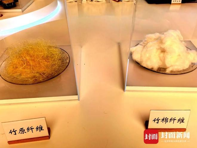大竹县生产的竹原纤维、竹棉纤维样品。曾业 摄