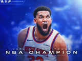 为你骄傲！肯塔基大学男篮贺电：唐斯现在成为一名NBA总冠军啦