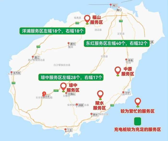高速服务区情况。海南省公路管理局供图