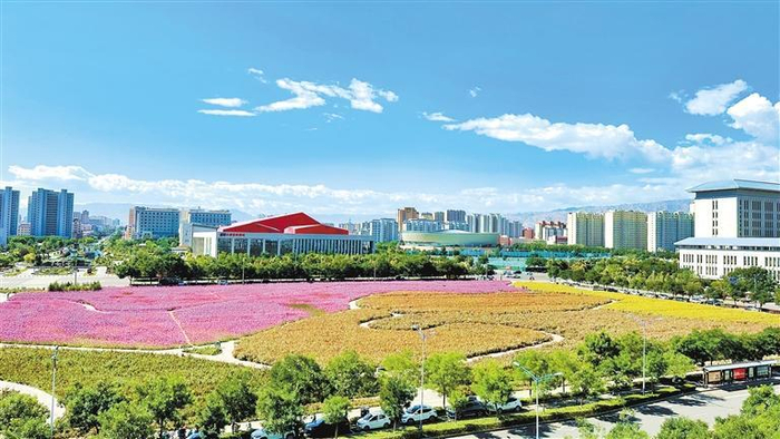 美丽的武威城区。新甘肃·甘肃日报记者 金奉乾