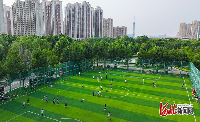 6月16日，市民在石家庄市体育公园运动健身。河北日报记者 史晟全摄