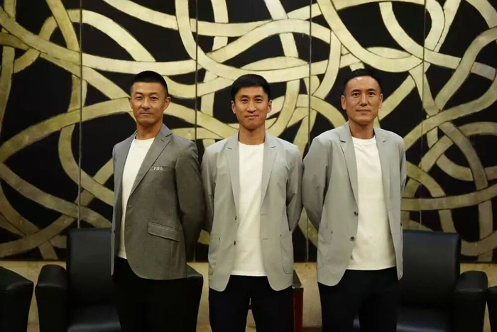 傅明、马宁、周飞（从左至右）。图源：中国足协