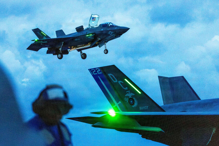 （资料图）美国海军陆战队F-35B战机