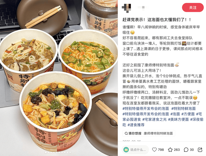 （图为：康师傅特别特系列产品；图片来源：小红书）