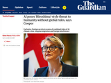 英国外交大臣库珀警告：AI 或成未来 10 年最大安全挑战，世界各国必须建立紧急防护措施
