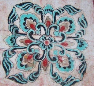 唐代墓葬壁画宝相花图案