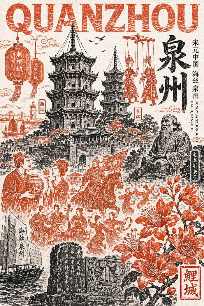 图注：从U1 Pro设计的泉州主题海报，可以看到丰富的内容和细腻的设计