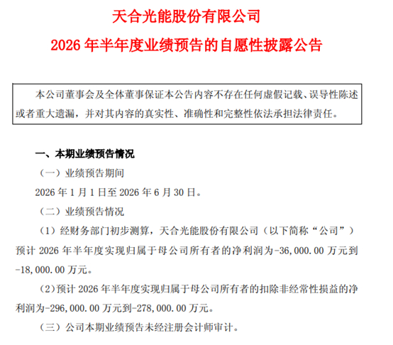 图3：天合光能2026年半年度业绩预告
