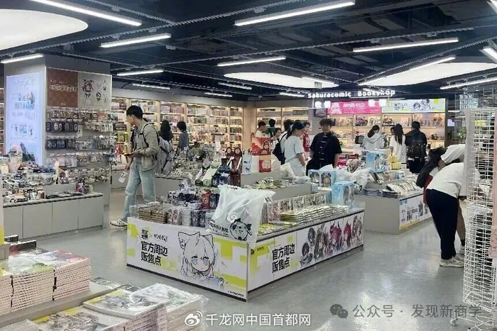 B2层二次元主题区内，消费者围聚在货架前挑选心仪的周边商品。千龙网发现新商学记者 姜萌 摄