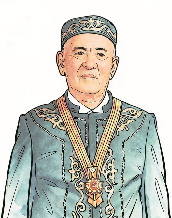 吾哈斯·苏来曼，“七一勋章”获得者 （制图：张寒）