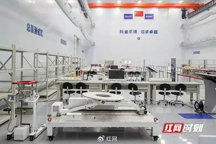 ▲湖南赛德雷特卫星科技有限公司的卫星智能制造工厂。​