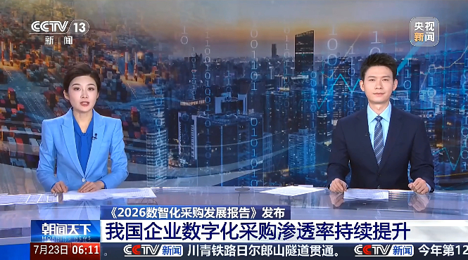 （央视报道《2026数智化采购发展报告》发布截图）