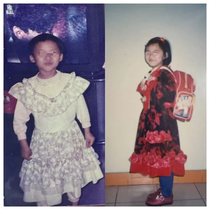 两名当事人的童年照片。图左为李慧，右为黄晓琳。图片来源/受访者