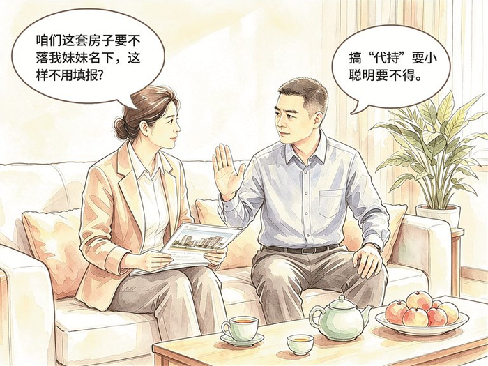 房产代持不可取，对党老实最心安。（安徽省合肥市纪委监委 制图）