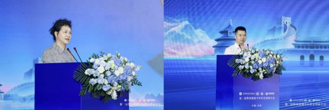 图注:中国抗衰老促进会副理事长刘星、广东济成药业董事长陈心亮分别致辞