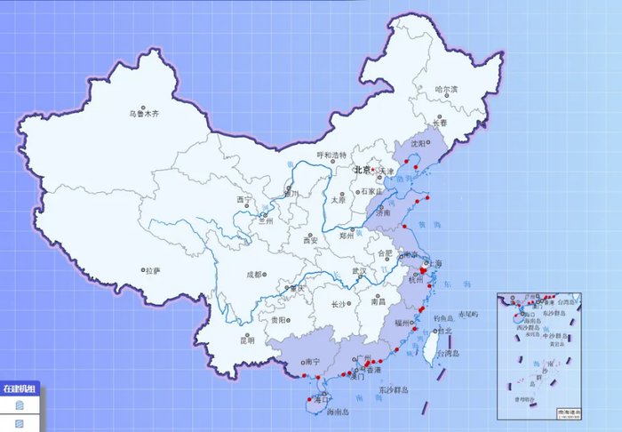全国核电站布局 图片来源：国家核安全局官网