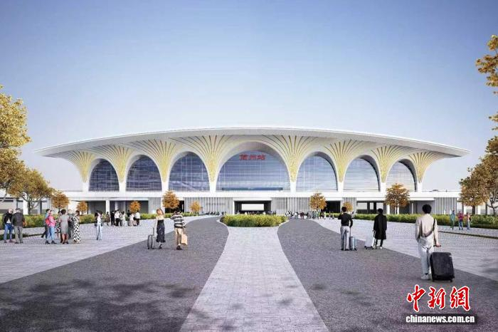 成渝中线高铁简州站效果图。长江沿岸铁路集团四川公司供图