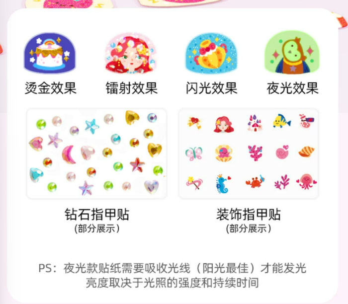 △图源：某儿童指甲贴产品宣传页面