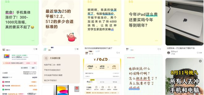 三大终端设备集体涨价 图源：小红书