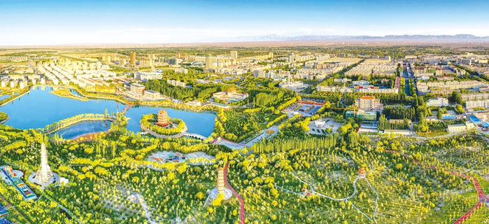 玉门市新市区全力建设生态文明宜居城市。
