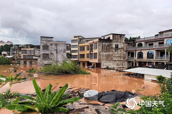 8月24日，受强降雨影响，广西崇左市宁明县多地发生洪涝灾害。（王伟臣/中新社/视觉中国）