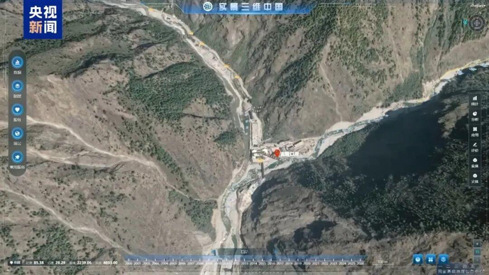 ▲吉隆泥石流灾害三维影像图首次公布 图据央视新闻